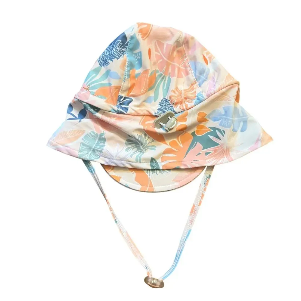 NWT Millymook Baby Girls Tropical Floral UPF 50+ Sun Hat Blush 0–12 Months